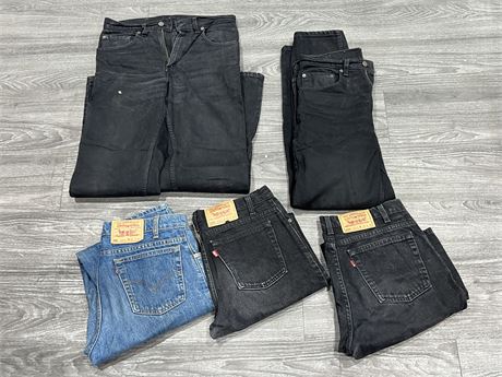 5 PAIRS OF LEVI MENS JEANS