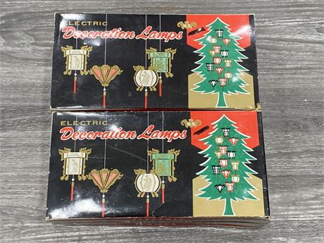 2 VINTAGE 1950’S BOXES OF CHINESE CHRISTMAS LANTERN LIGHTS