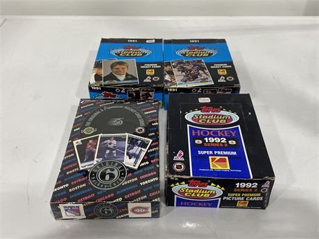 3 FULL NHL PACK BOXES & SEALED ULTIMATE BOX