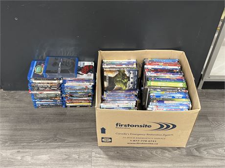 LARGE LOT OF BLURAYS + DVDS