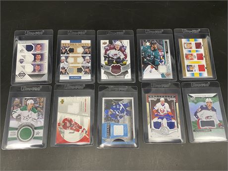 10 NHL JERSEY CARDS