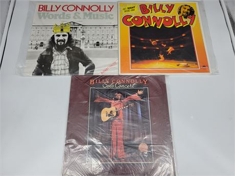 3 VINTAGE BILLY CONNOLLY VINYL LPS(good condition)