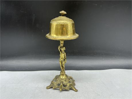 VINTAGE VICTORIAN THEMED BRASS BELL - 10”