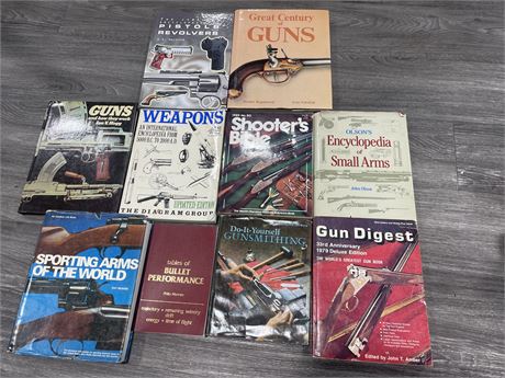 10 GUNS & FIREARMS BOOKS
