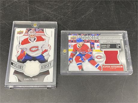 2 CANADIANS JERSEY CARDS