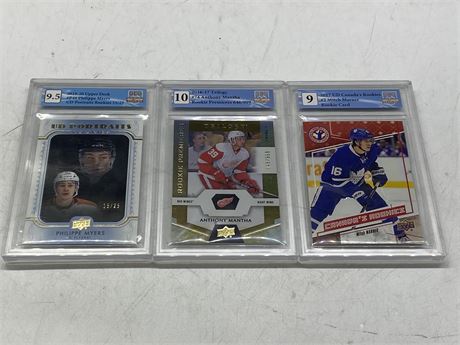 3 GCG GRADED ROOKIE CARDS
