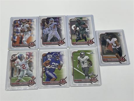 7 FIRST OFFICIAL NFL BOWMAN CARDS