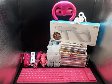 COLLECTION OF WII GAMES & ACCESSORIES