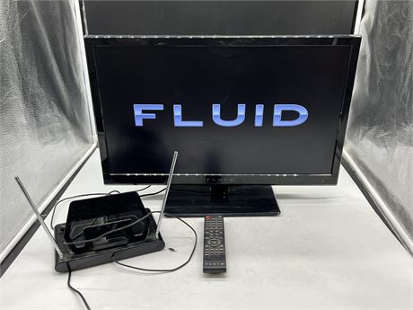 FLUID 24” LED TV/DVD COMBO W/ PHILIPS ANTENNA - WORKING