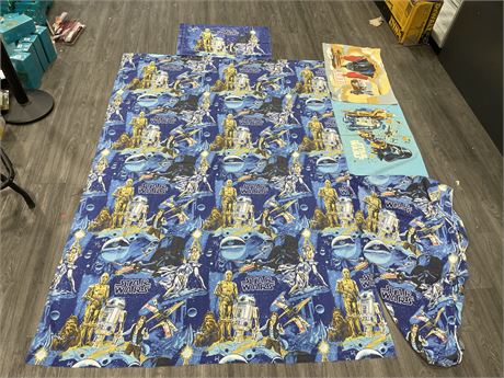1977 STAR WARS SINGLE BED SHEET SET WITH EXTRA PILLOWCASES