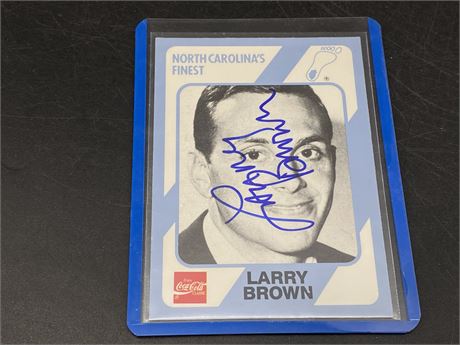 AUTOGRAPHED LARRY BROWN CARD