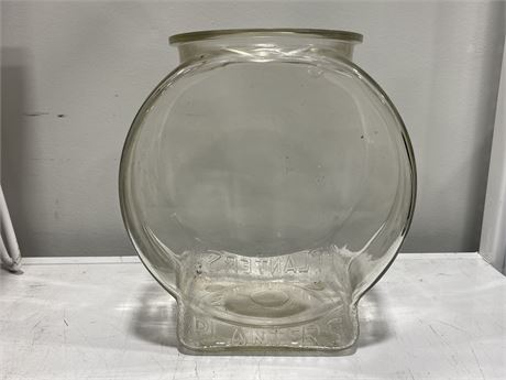 VINTAGE GLASS PLANTERS PEANUT JAR 11” TALL