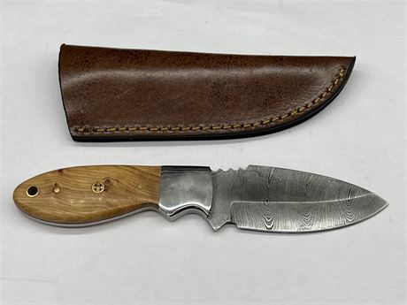HAND MADE BESCAR STEEL KNIFE W/SHEATH