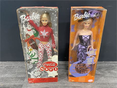 2 SEASONAL COLLECTABLE BARBIES IN BOX