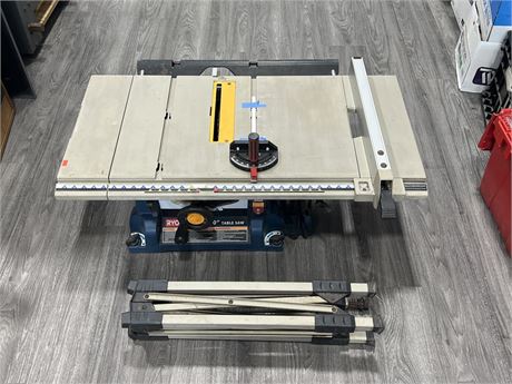 RYOBI 10” TABLE SAW WITH COLLAPSIBLE STAND