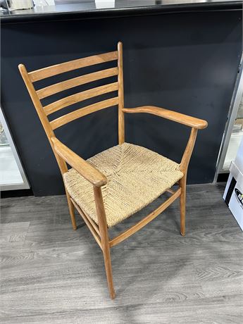 VINTAGE LADDER BACK CHAIR WITH WOVEN SEAT