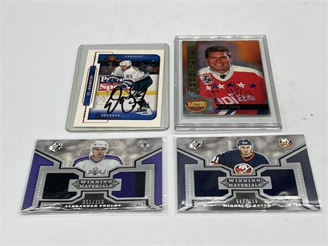 2 AUTOGRAPHED CARDS & 2 SIGNED CARDS