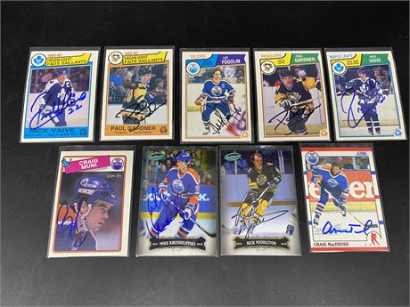 9 SIGNED MISC. CARDS