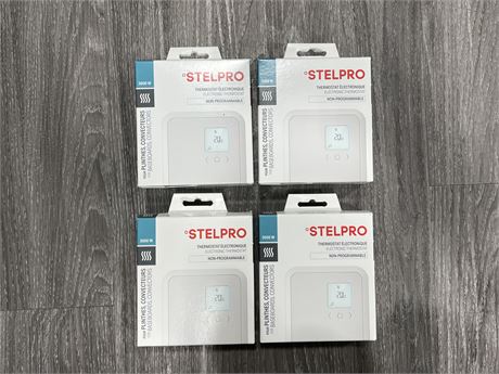 4 NEW 3000W STELPRO ELECTRONIC PROGRAMABLE THERMOSTATS