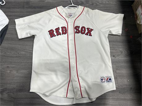 MAJESTIC BOSTON RED SOX JERSEY - SIZE M/L - SOME STAINING