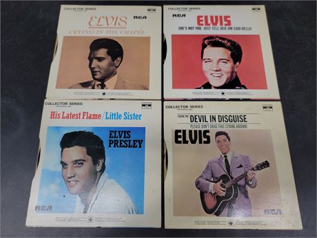 FOUR  7" ELVIS  RECORDS 1960'S COLLECTOR SERIES (Good Condition)