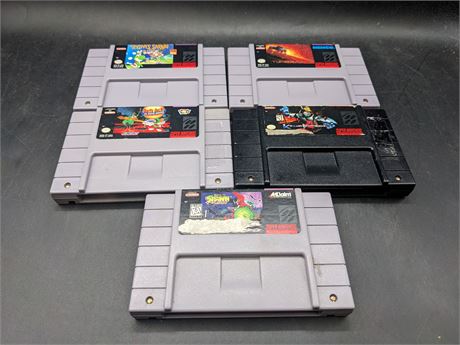 5 SUPER NINTENDO GAMES - TESTED & WORKING
