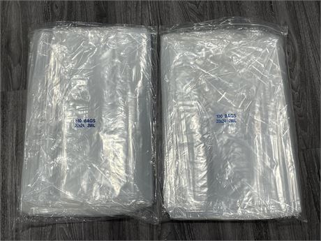 200 RESEALABLE PLASTIC BAGS 20”x24”