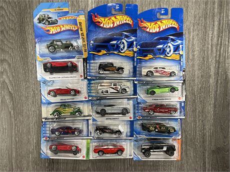 16 NEW SMALL HOT WHEELS DIE CAST CARS