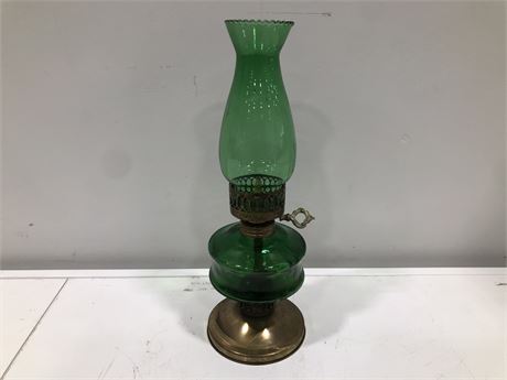 VINTAGE GREEN OIL LAMP