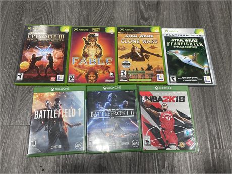4 XBOX GAMES & 3 XBOX ONE GAMES