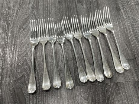 LOT OF 10 MARTIN & CO VICTORIAN SILVERPLATE (A1) FORKS