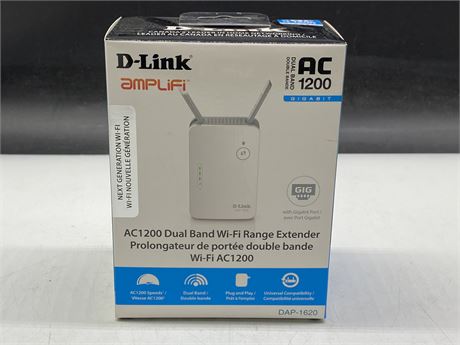 NEW D-LINK AC1200 DUAL BAND WIFI RANGE EXTENDER