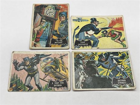 (4) 1966 BATMAN CARDS