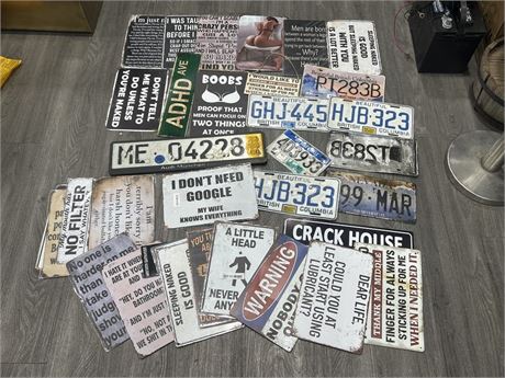 Urban Auctions - COLLECTION OF METAL SIGNS & LICENSE PLATES
