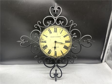 19” WROUGHT IRON DECOR BATTERY OPERATED WORKING CLOCK