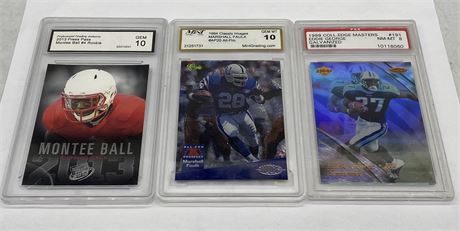 3 GRADED FOOTBALL CARDS INCLUDING ROOKIE