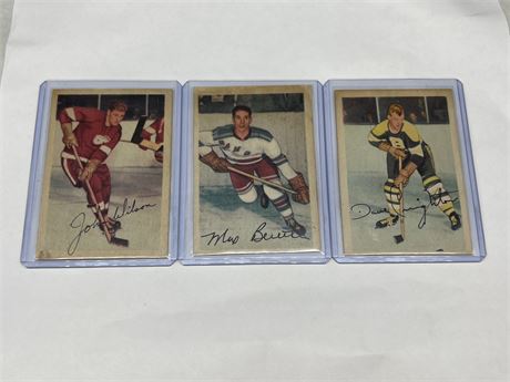 (3) 1953/54 PARKHURST NHL CARDS