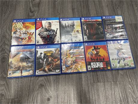 10 MISCELLANEOUS PS4 GAMES - GOOD CONDITION
