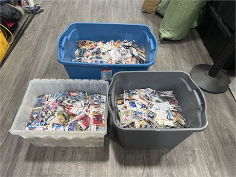3 LARGE BINS OF HOCKEY CARDS - LOTS OF 1990’s - SOME CURRENT