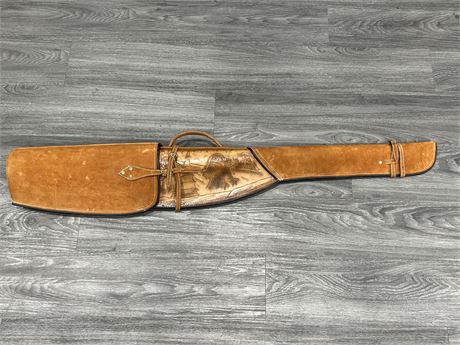 NEW OLD STOCK LEATHER GUN CASE - 50” LONG