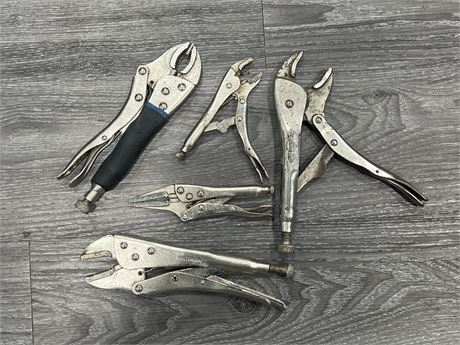 5 PAIRS OF VICE GRIPS