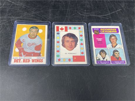 3 VINTAGE NHL CARDS