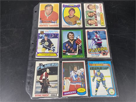 9 MISC. VINTAGE NHL CARDS