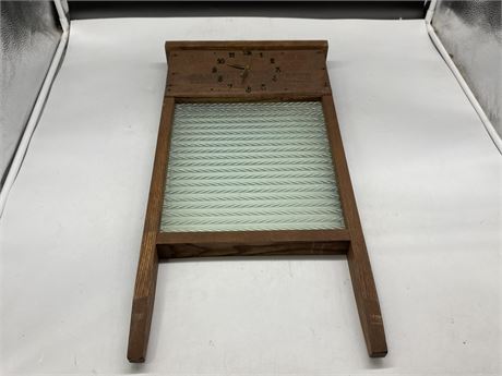 VINTAGE WASHBOARD MODIFIED INTO CLOCK