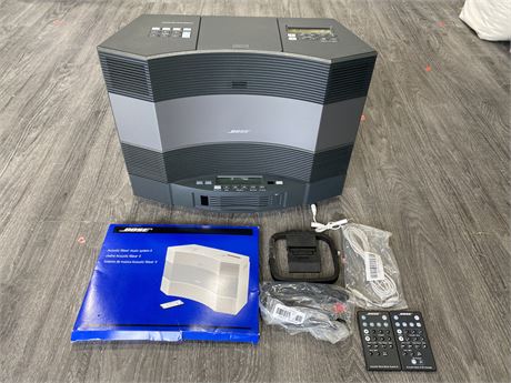 BOSE ACOUSTIC WAVE MUSIC SYSTEM II W/INSTRUCTIONS, 2 REMOTES & ACCESSORIES (