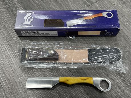 NEW BONE COLLECTOR RAZOR KNIFE W/SHEATH (8”)
