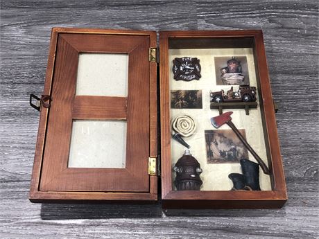 FIRE FIGHTER SHADOW BOX FOR 2 PHOTOS