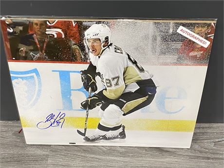SIDNEY CROSBY AUTOGRAPHED PHOTO WITH COA (16”x20”)