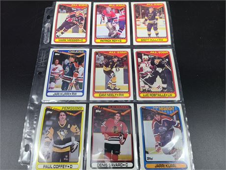 9 MISC CARDS 1989/1990