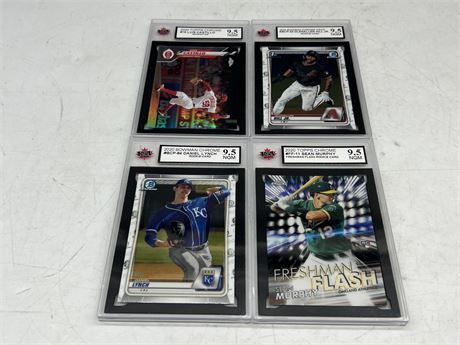 4 GRADED MLB CARDS